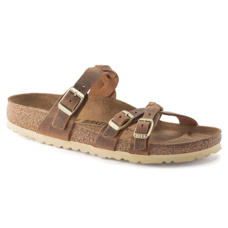 Birkenstock Franca Braided Oiled Leath | Cognac | Reg Width - Women's (1024052) - Image 2